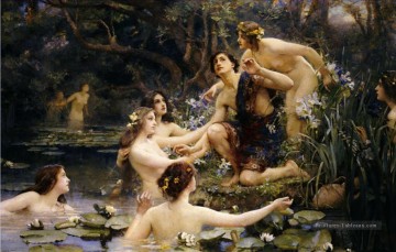 Nu classique œuvres - Hylas et les nymphes de l’eau Henrietta Rae classique nue